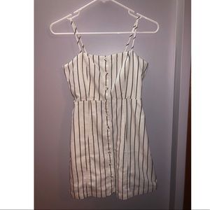 Forever 21 Black and White Stripe Linen Dress